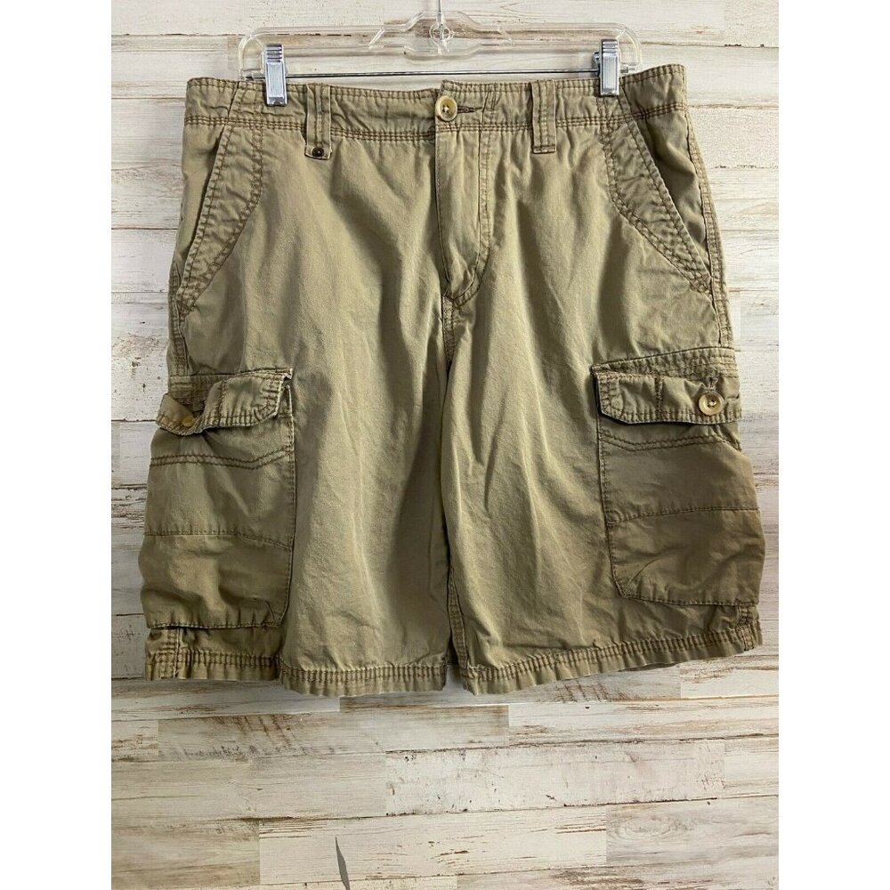 Union Men's Khaki Cargo Shorts 100% Cotton 33R
